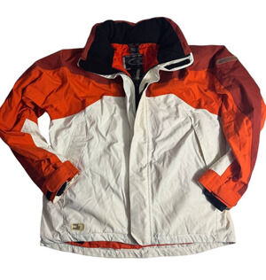 Eider Gore-Tex Ski Jacket Men’s Large Orange White Waterproof Insulated Snow Hod